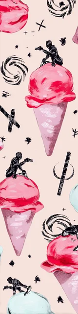 Free unique bookmark featuring ice cream with X marks